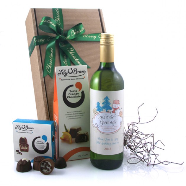 Hampers and Gifts to the UK - Send the Christmas Wine Gifts - Seasons Greetings Snowman